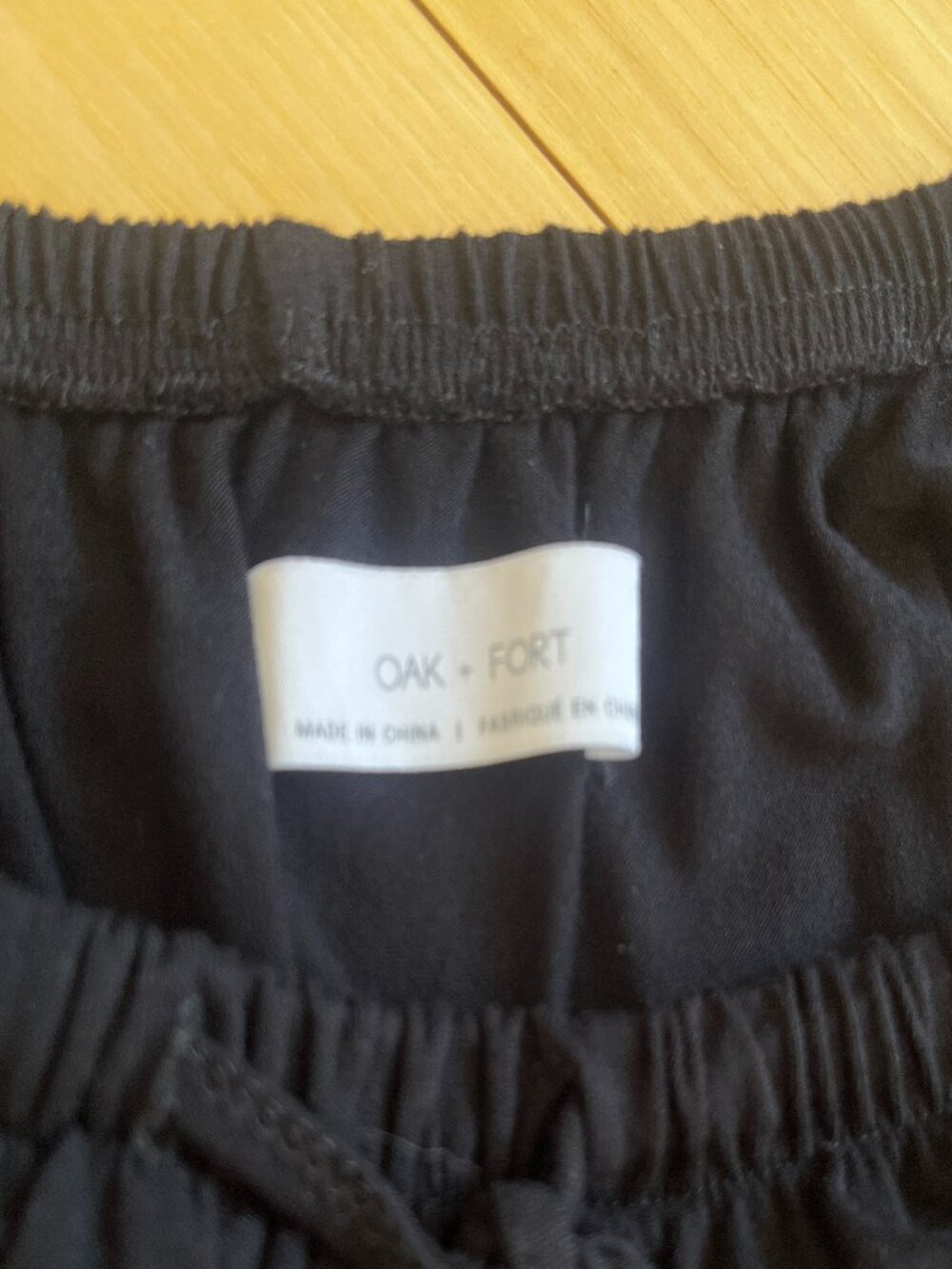 Oak and Fort black jersey skirt, cotton, pockets! size small